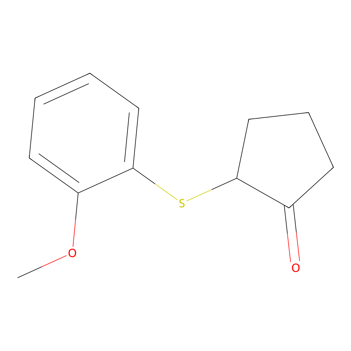 2-[(2-Methoxyphenyl)sulfanyl]cyclopentan-1-one molecular structure, CAS 1247750-62-4
