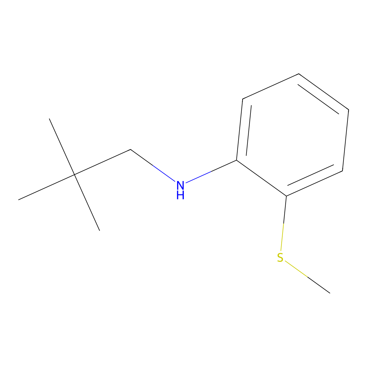 N-(2,2-dimethylpropyl)-2-(methylsulfanyl)aniline molecular structure, CAS 1247751-35-4