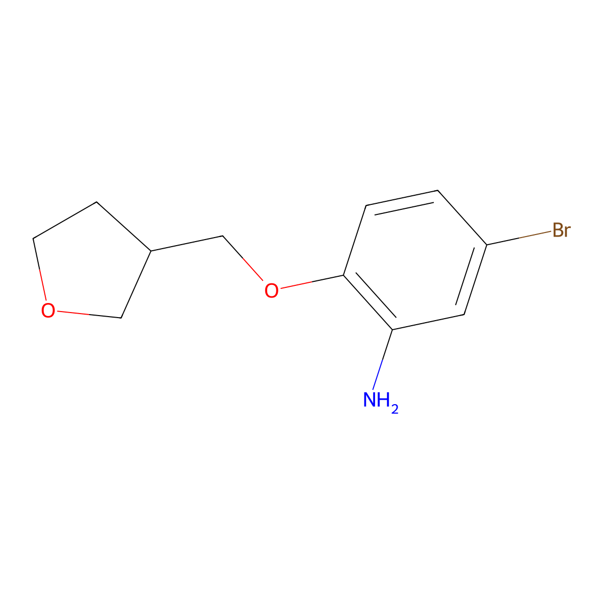 5-Bromo-2-[(oxolan-3-yl)methoxy]aniline molecular structure, CAS 1247752-76-6