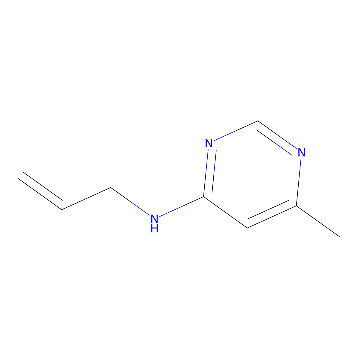 6-methyl-N-(prop-2-en-1-yl)pyrimidin-4-amine molecular structure, CAS 1247754-38-6