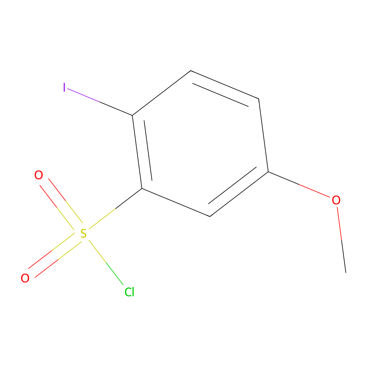 2-Iodo-5-methoxybenzene-1-sulfonyl chloride molecular structure, CAS 1247754-99-9