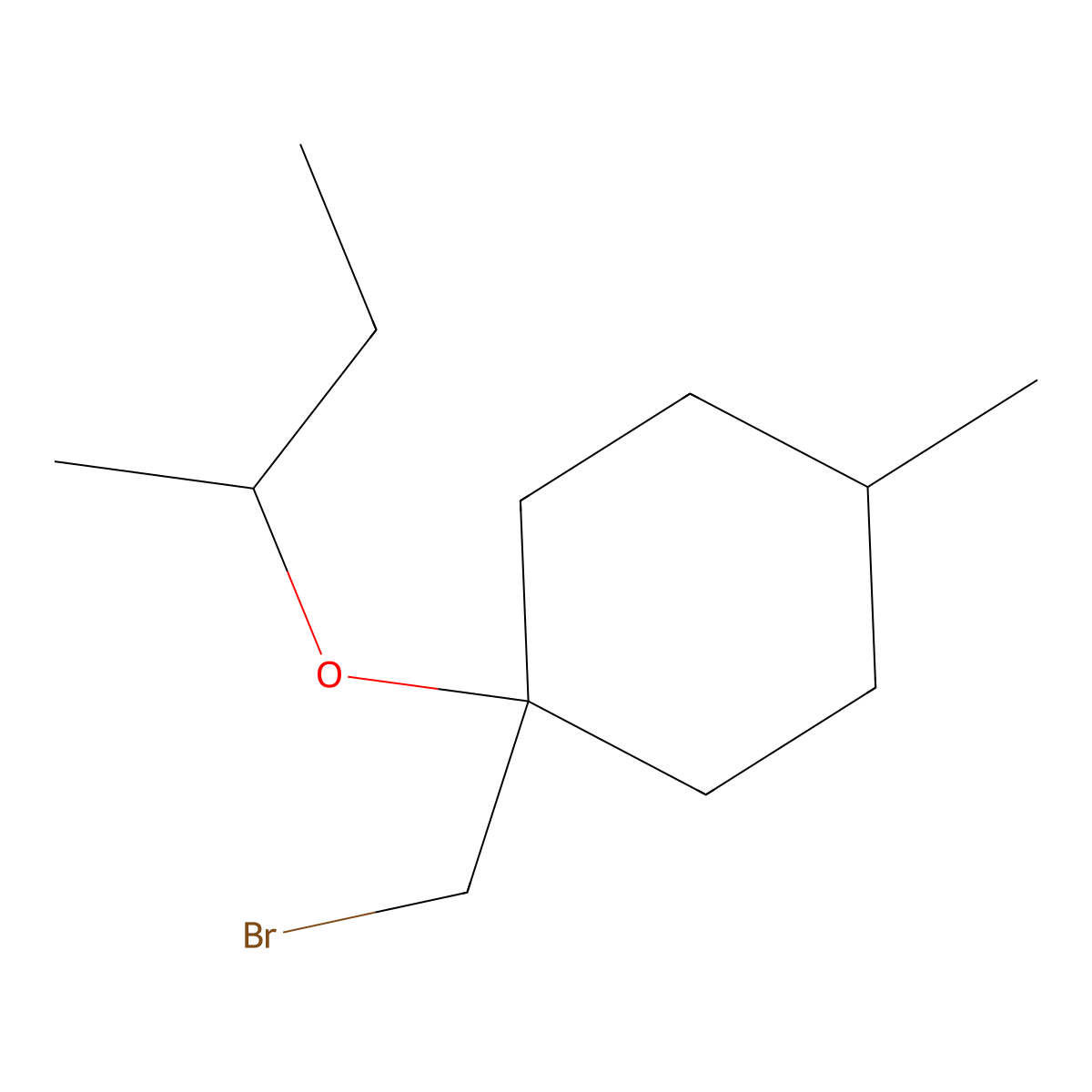 1-(Bromomethyl)-1-(sec-butoxy)-4-methylcyclohexane molecular structure, CAS 1247755-81-2