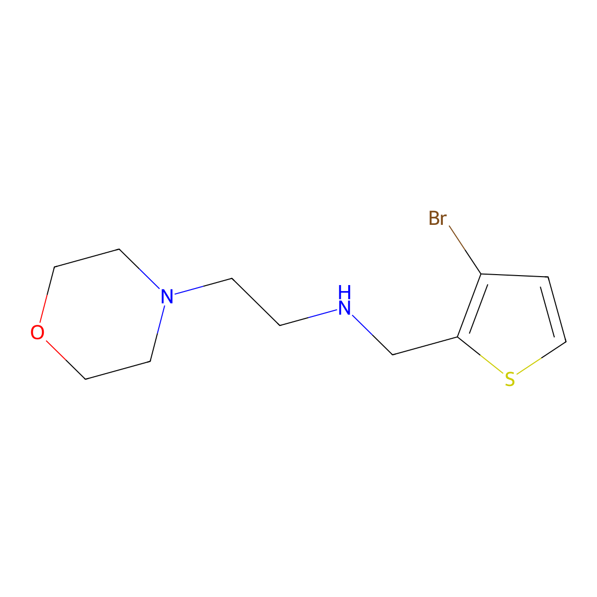 ((3-Bromothiophen-2-yl)methyl)(2-(morpholin-4-yl)ethyl)amine molecular structure, CAS 1247757-72-7