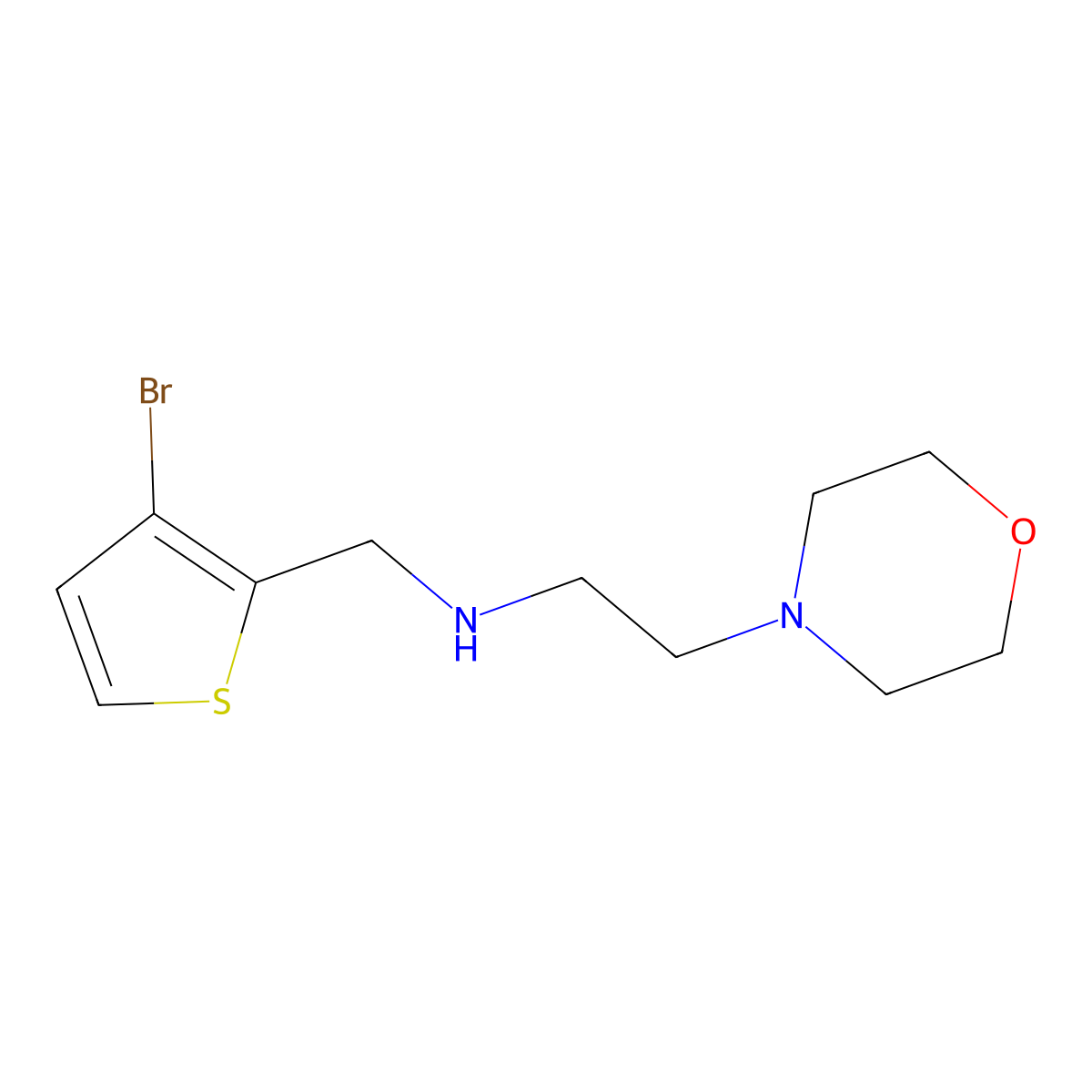 ((3-Bromothiophen-2-yl)methyl)(2-(morpholin-4-yl)ethyl)amine molecular structure, CAS 1247757-72-7