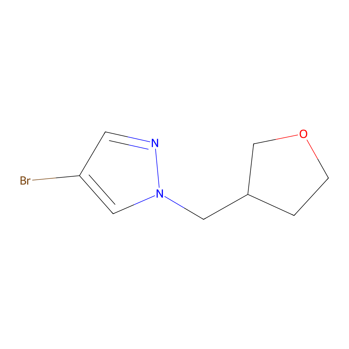 4-bromo-1-((oxolan-3-yl)methyl)-1H-pyrazole molecular structure, CAS 1247759-38-1