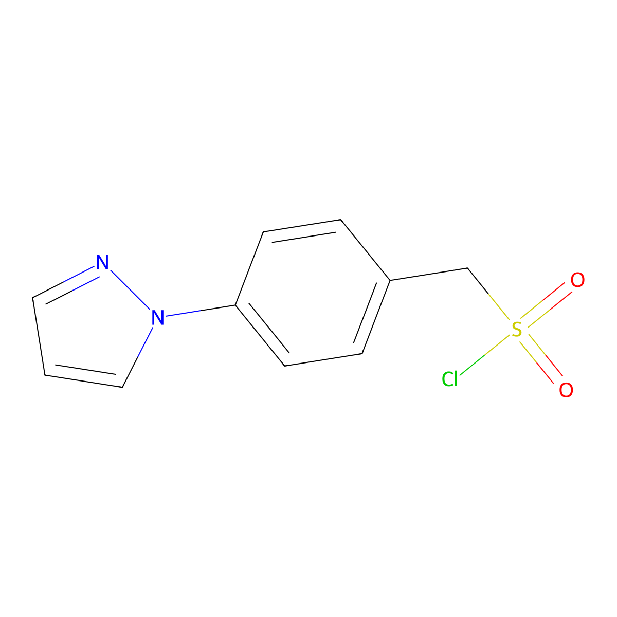 [4-(1H-pyrazol-1-yl)phenyl]methanesulfonyl chloride molecular structure, CAS 1247760-43-5