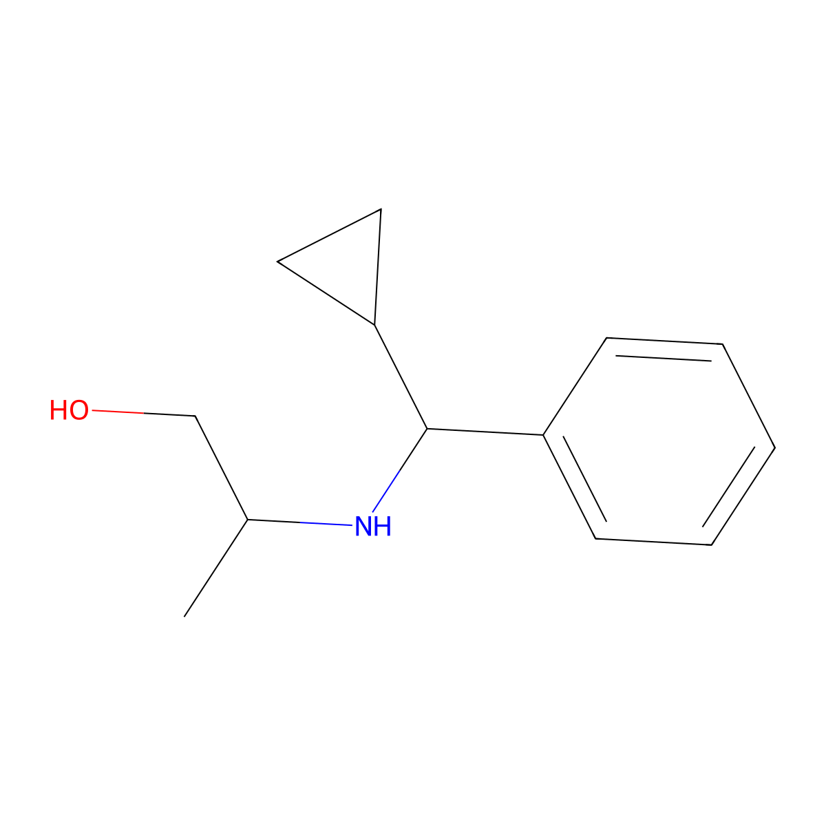 2-{[Cyclopropyl(phenyl)methyl]amino}propan-1-ol molecular structure, CAS 1247761-81-4