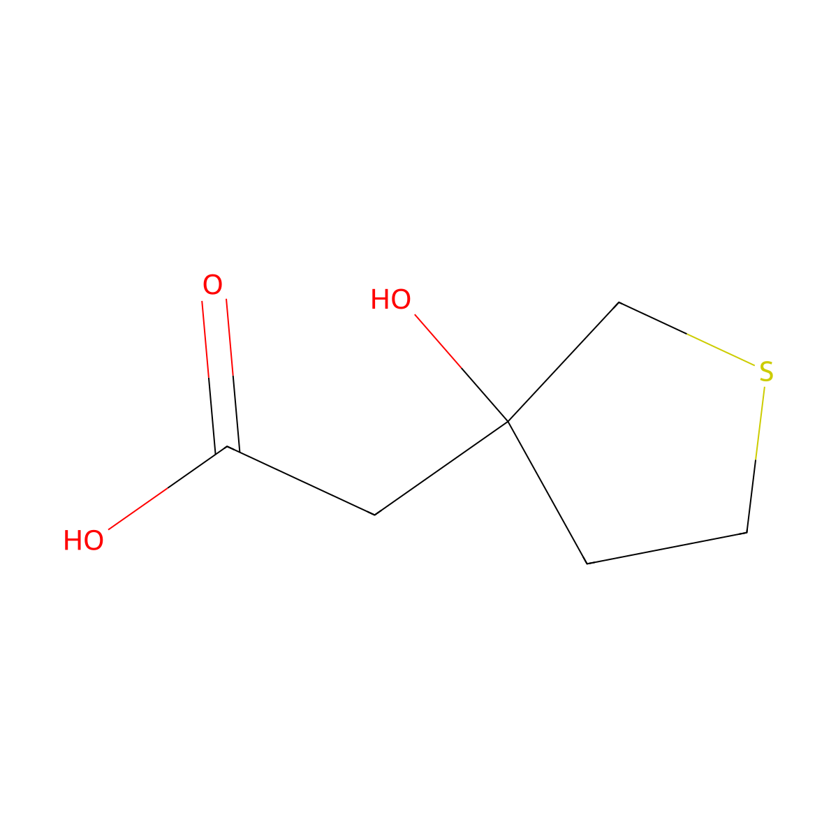 2-(3-Hydroxytetrahydrothiophen-3-yl)acetic acid molecular structure, CAS 1247764-14-2