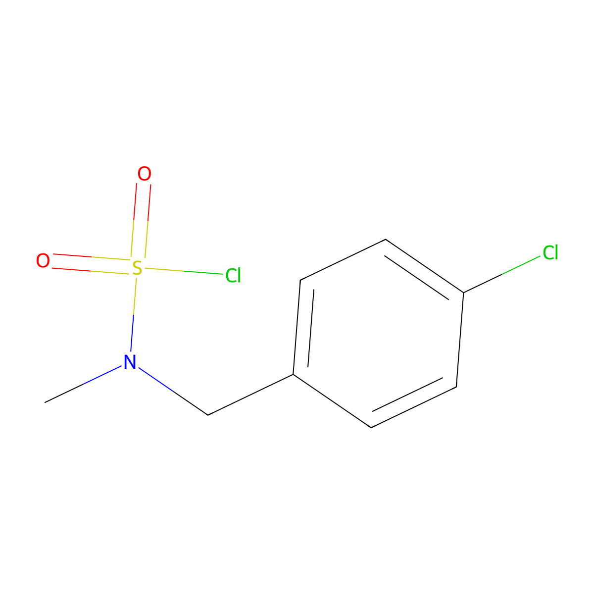 N-[(4-chlorophenyl)methyl]-N-methylsulfamoyl chloride molecular structure, CAS 1247765-66-7