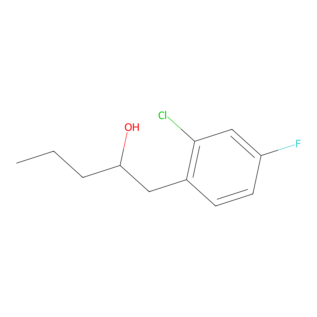 1-(2-Chloro-4-fluorophenyl)-2-pentanol molecular structure, CAS 1247766-05-7