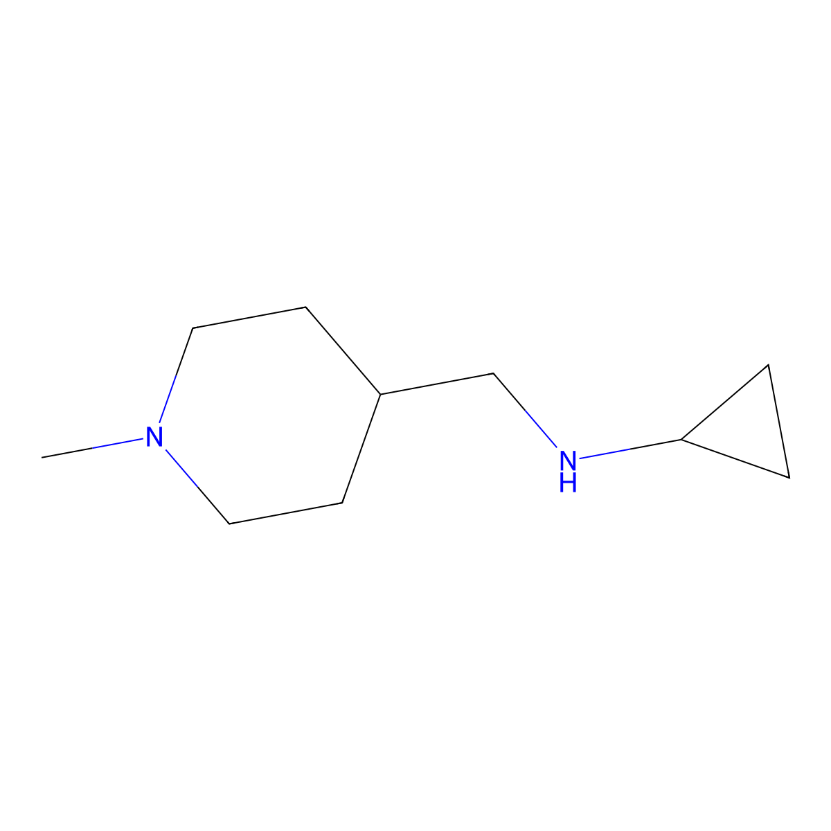 N-((1-Methylpiperidin-4-yl)methyl)cyclopropanamine molecular structure, CAS 1247766-09-1