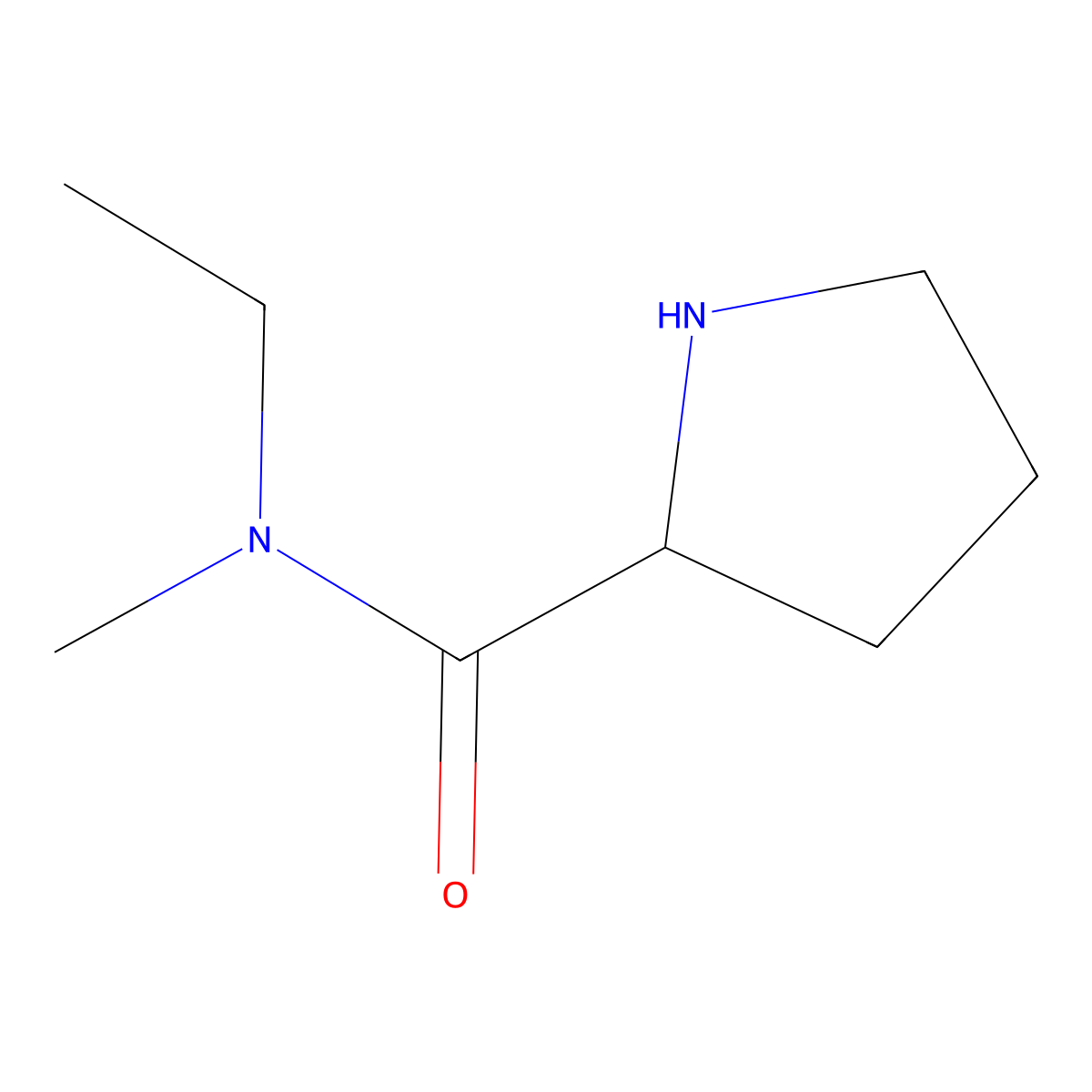 N-ethyl-N-methylpyrrolidine-2-carboxamide molecular structure, CAS 1247766-15-9