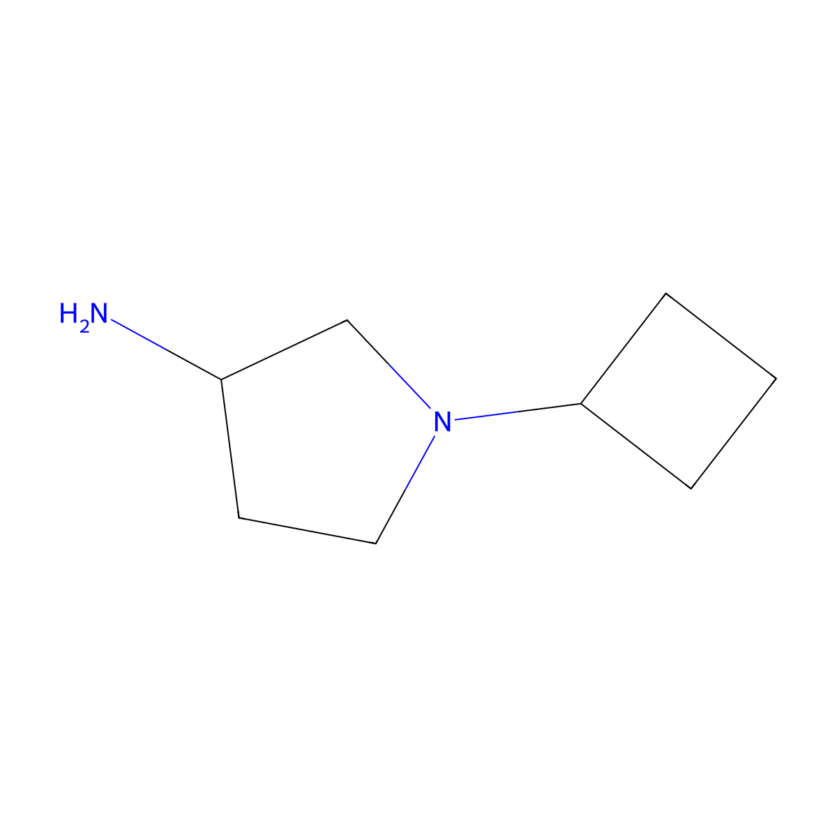 1-Cyclobutylpyrrolidin-3-amine molecular structure, CAS 1247768-77-9
