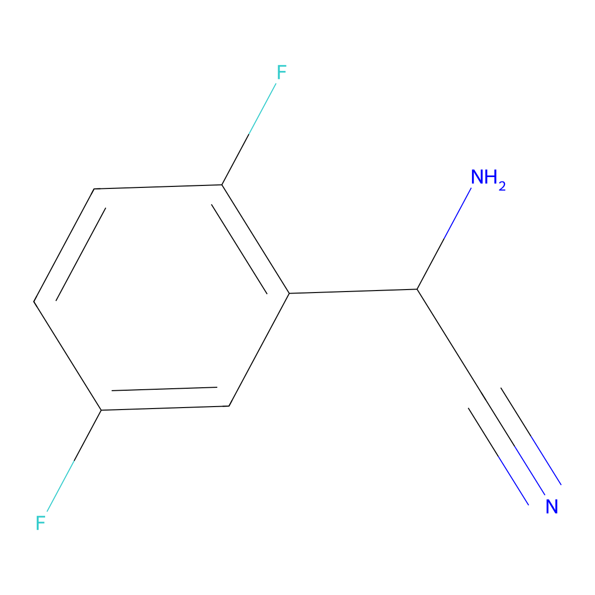 2-Amino-2-(2,5-difluorophenyl)acetonitrile molecular structure, CAS 124777-80-6