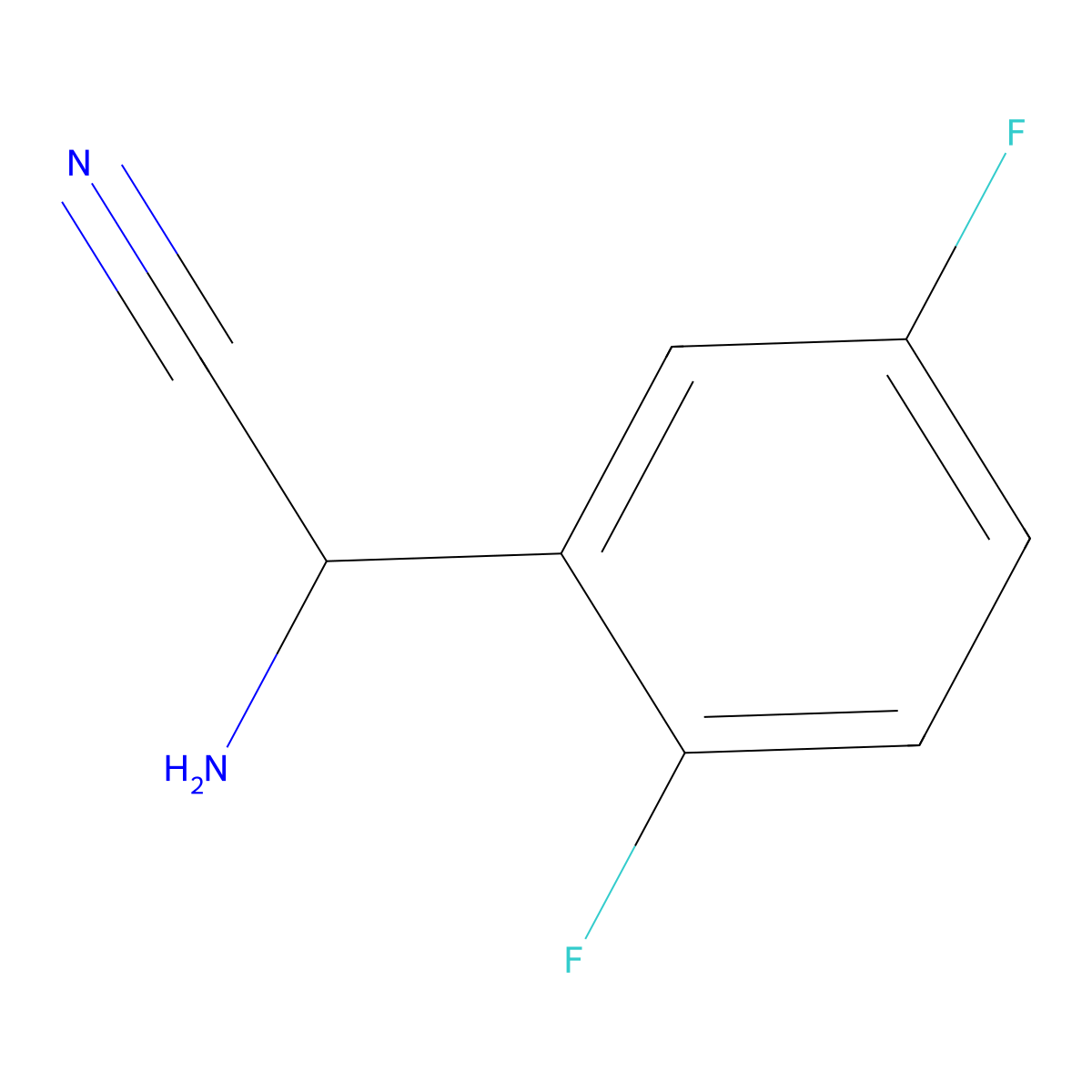 2-Amino-2-(2,5-difluorophenyl)acetonitrile molecular structure, CAS 124777-80-6