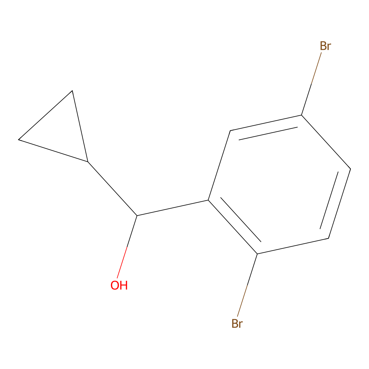2,5-Dibromo-|A-cyclopropylbenzenemethanol molecular structure, CAS 1247775-00-3
