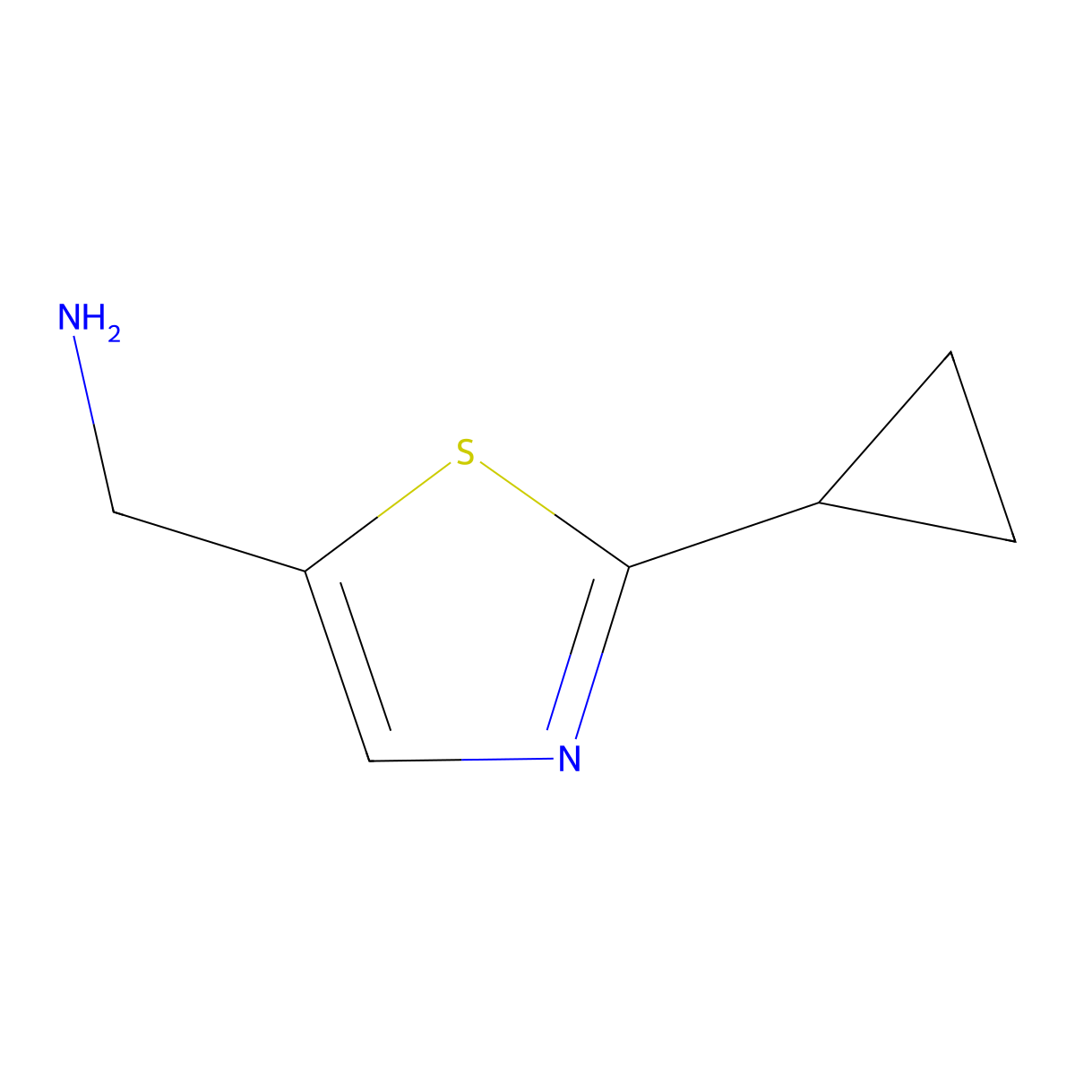(2-Cyclopropylthiazol-5-yl)methanamine molecular structure, CAS 1247776-86-8