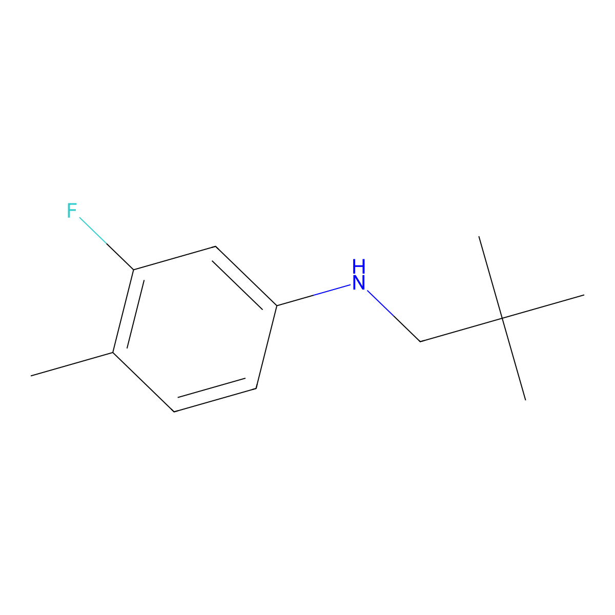 N-(2,2-dimethylpropyl)-3-fluoro-4-methylaniline molecular structure, CAS 1247780-25-1