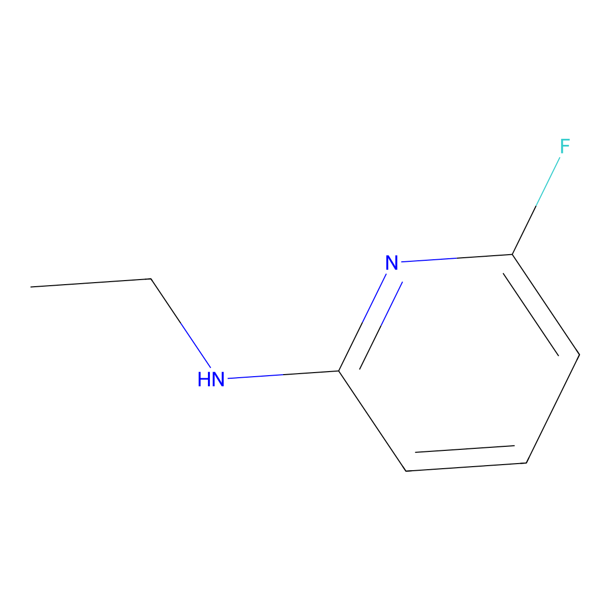 N-ethyl-6-fluoropyridin-2-amine molecular structure, CAS 1247781-70-9