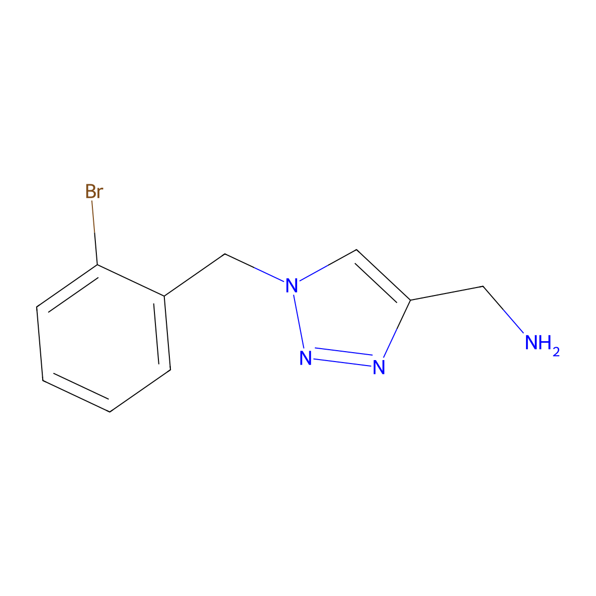 {1-[(2-bromophenyl)methyl]-1H-1,2,3-triazol-4-yl}methanamine molecular structure, CAS 1247781-88-9