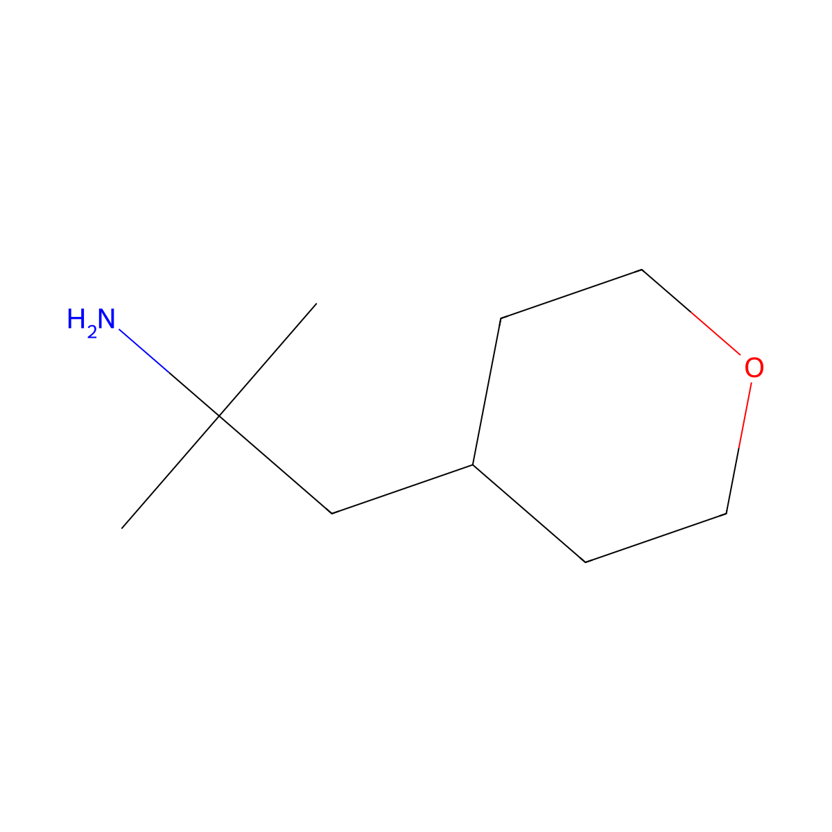 2-Methyl-1-(oxan-4-yl)propan-2-amine molecular structure, CAS 1247781-91-4