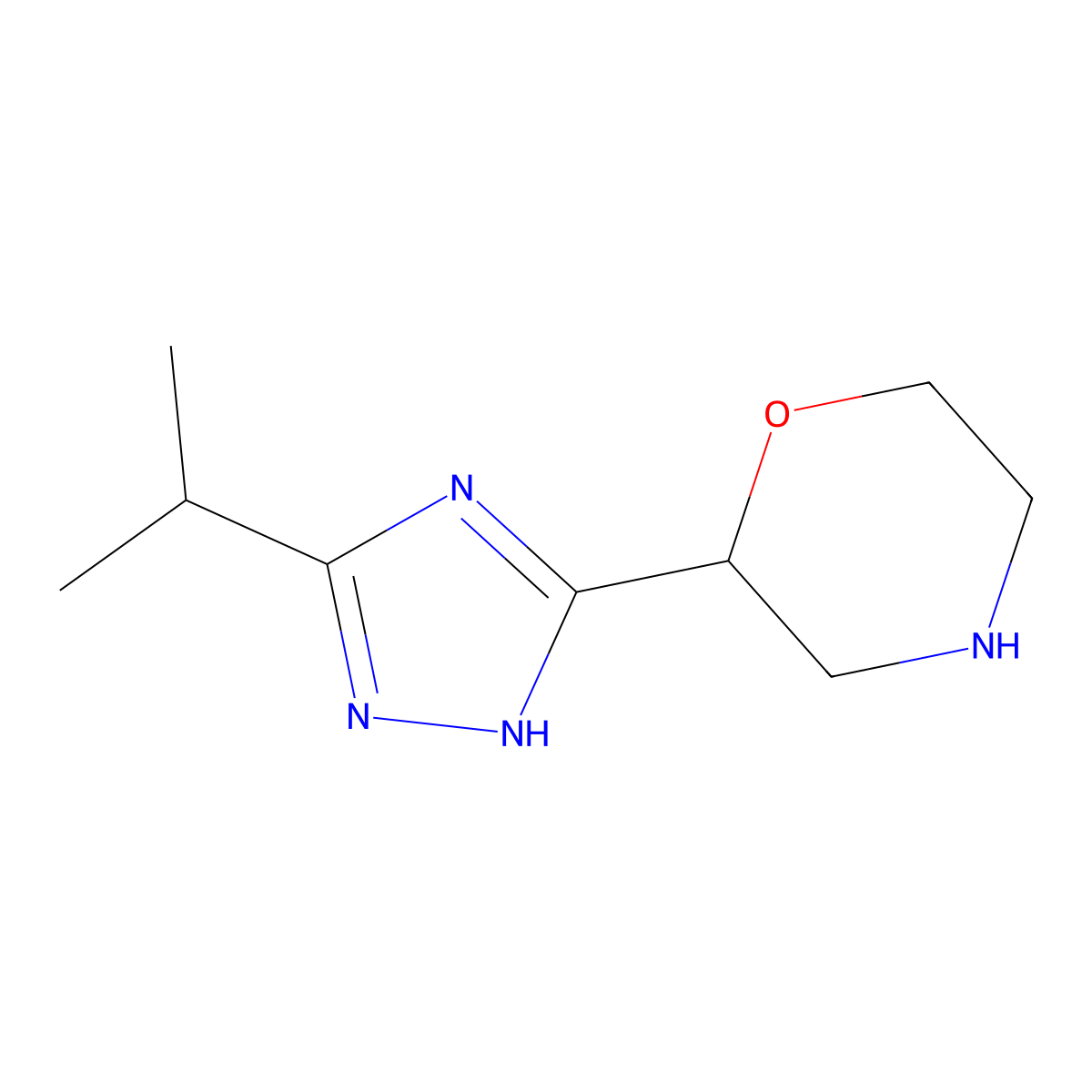 2-[3-(propan-2-yl)-1H-1,2,4-triazol-5-yl]morpholine molecular structure, CAS 1247783-32-9