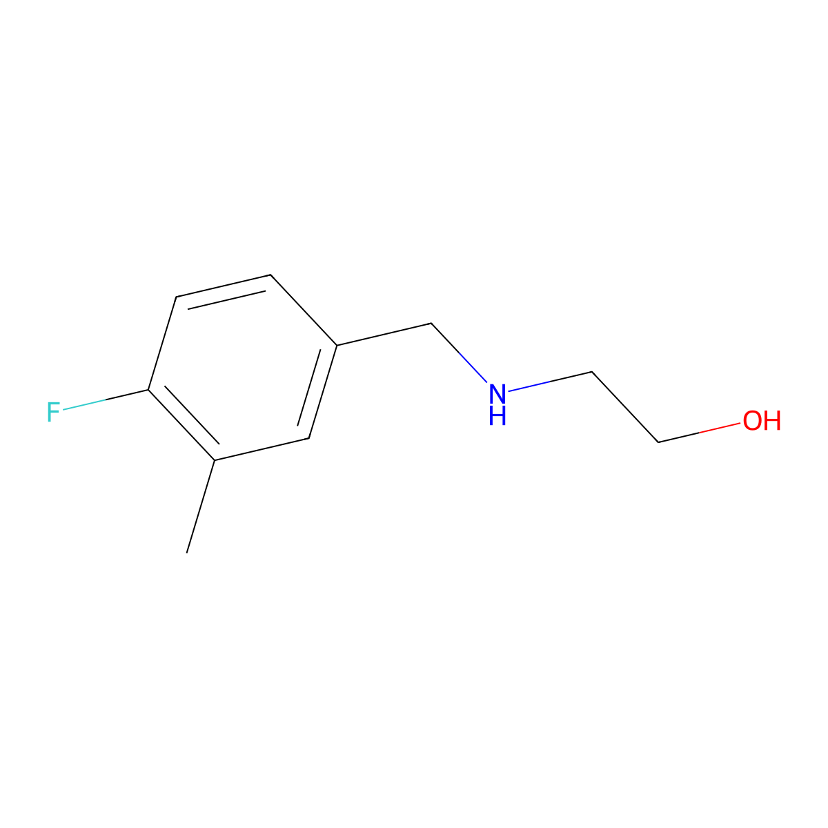 2-{[(4-Fluoro-3-methylphenyl)methyl]amino}ethan-1-ol molecular structure, CAS 1247783-86-3