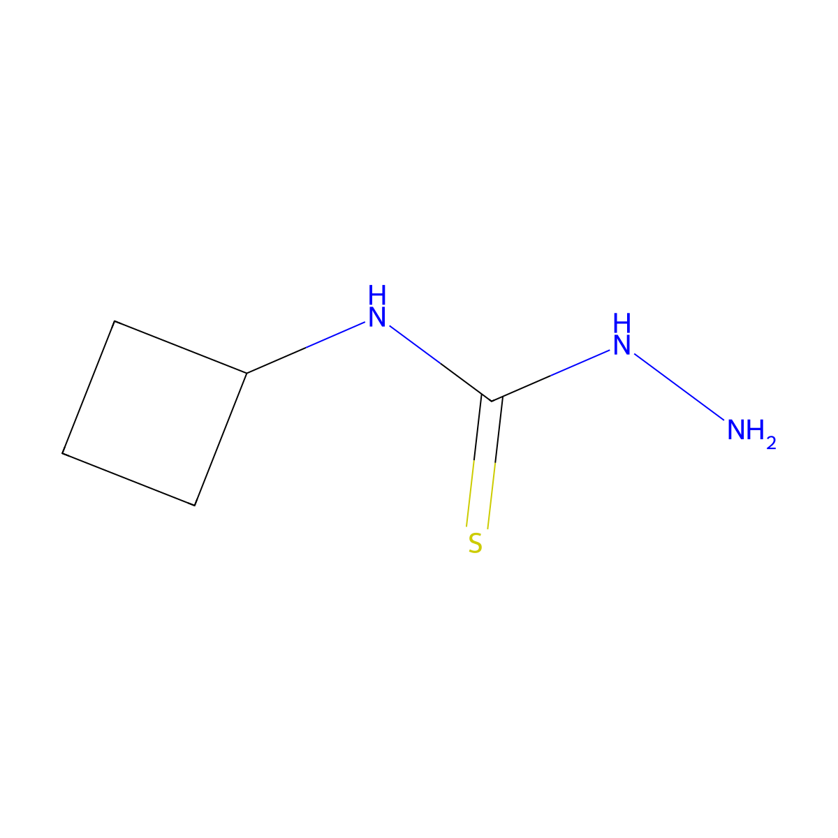 3-Amino-1-cyclobutylthiourea molecular structure, CAS 1247786-15-7