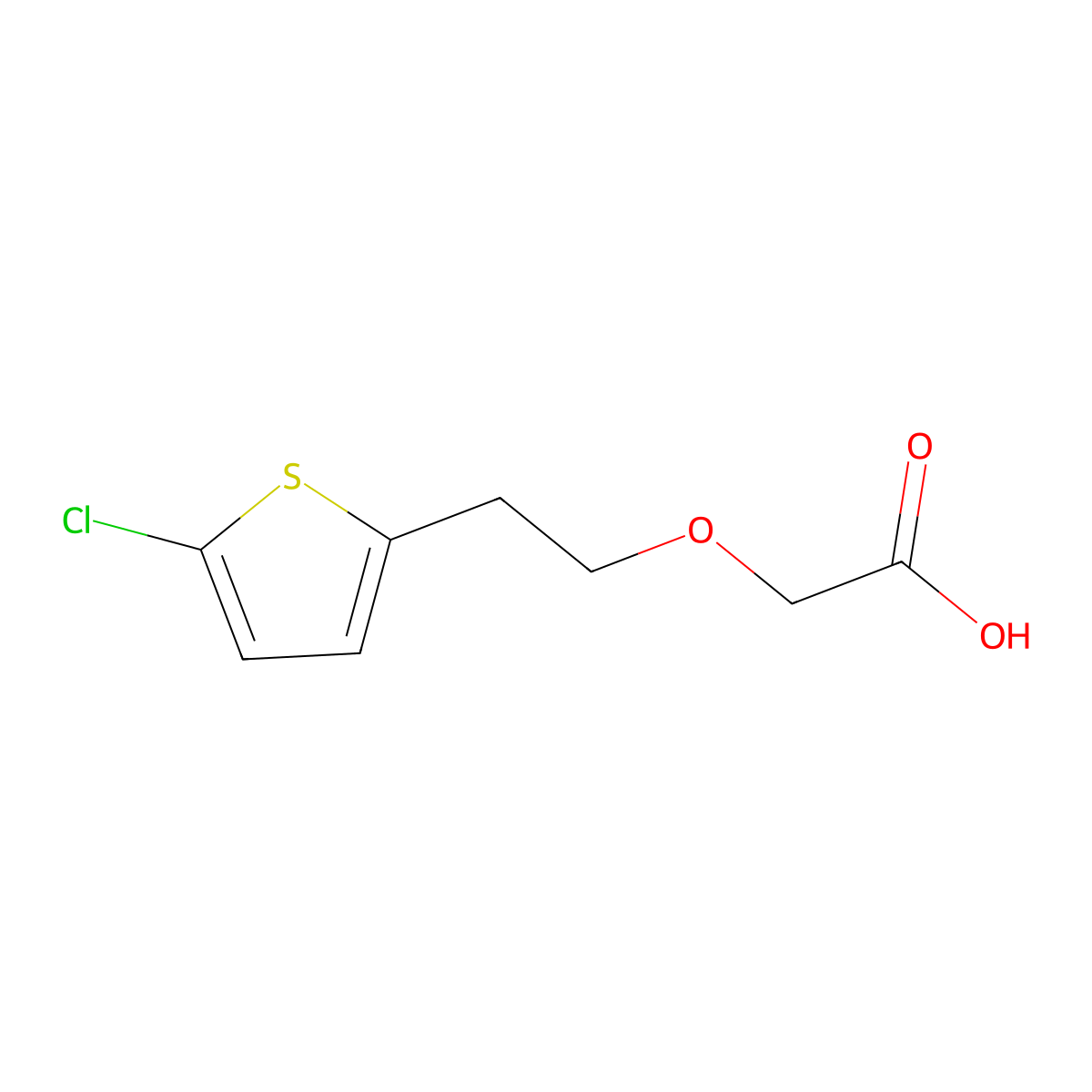 2-[2-(5-Chlorothiophen-2-yl)ethoxy]acetic acid molecular structure, CAS 1247788-58-4