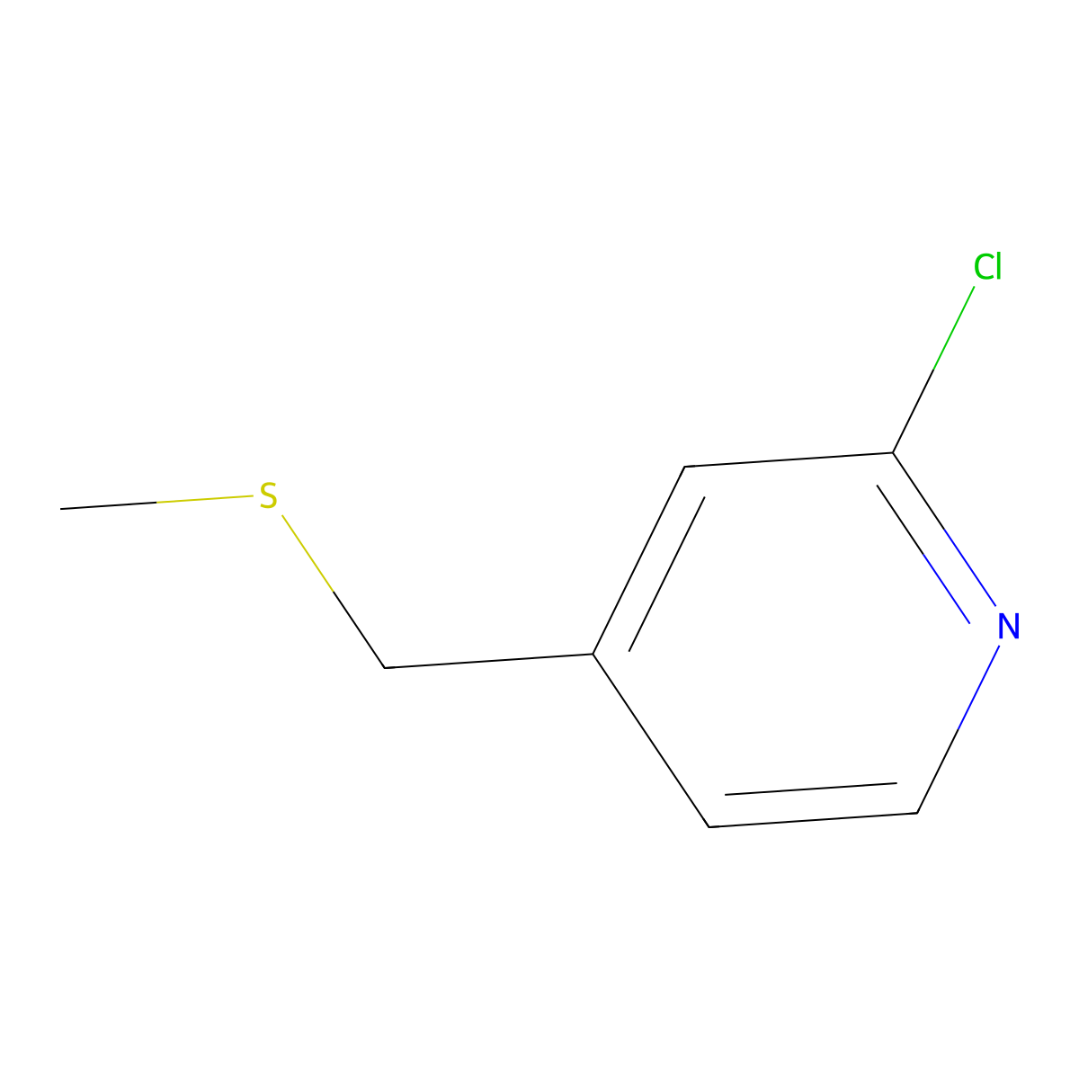 2-Chloro-4-[(methylsulfanyl)methyl]pyridine molecular structure, CAS 1247789-01-0