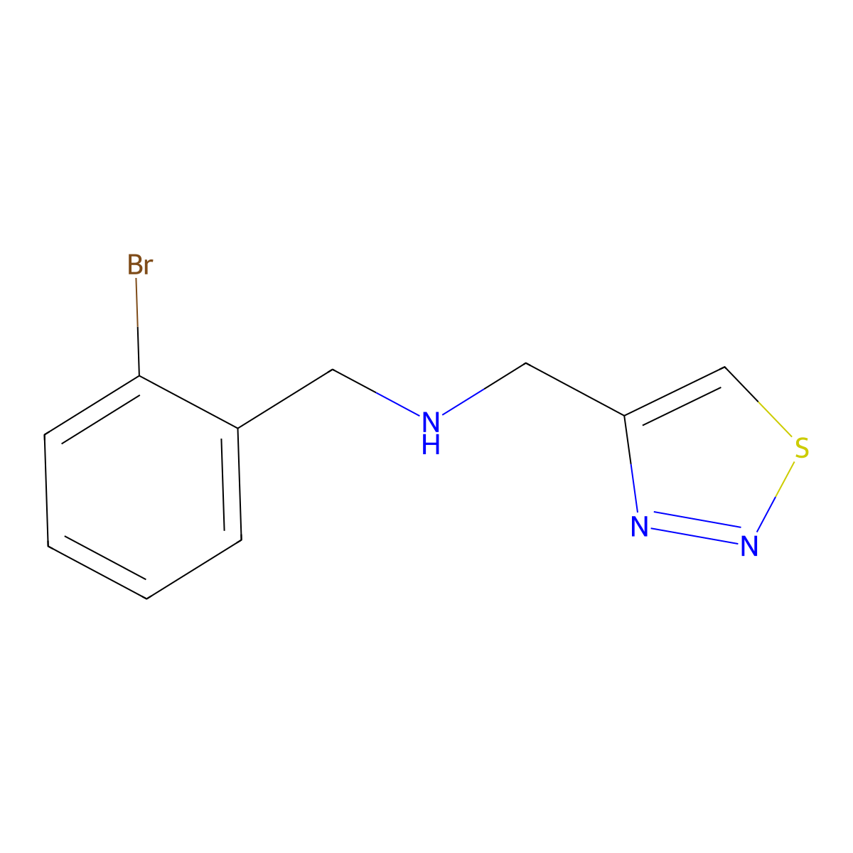 [(2-Bromophenyl)methyl][(1,2,3-thiadiazol-4-yl)methyl]amine molecular structure, CAS 1247789-07-6