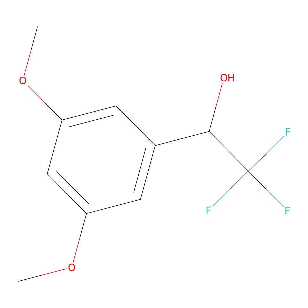 1-(3,5-Dimethoxyphenyl)-2,2,2-trifluoroethan-1-ol molecular structure, CAS 1247789-27-0