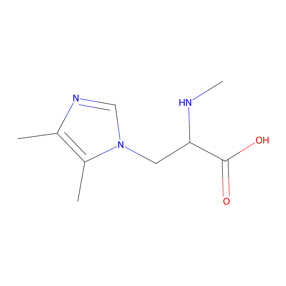 3-(4,5-Dimethyl-1h-imidazol-1-yl)-2-(methylamino)propanoic acid molecular structure, CAS 1247789-53-2