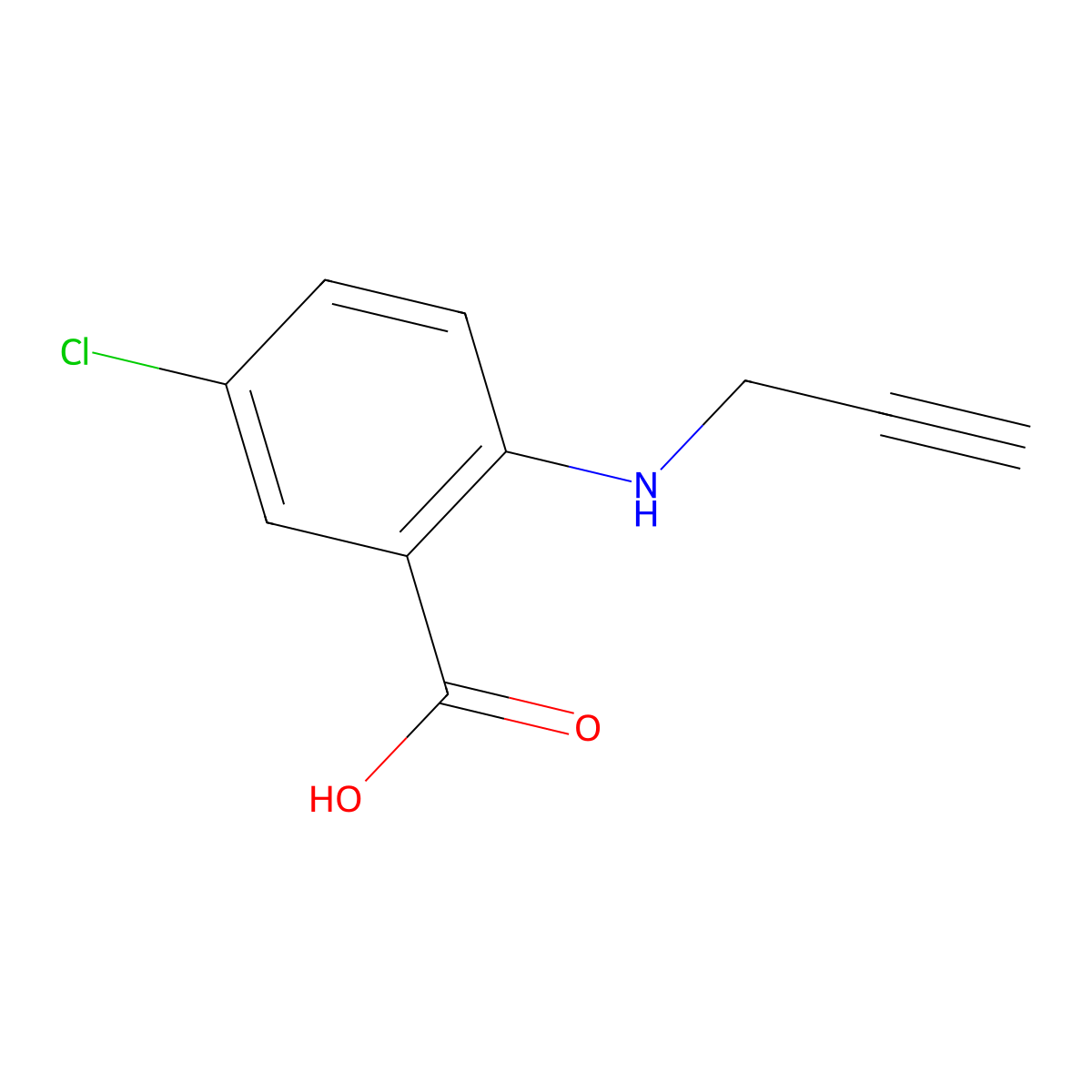 5-Chloro-2-[(prop-2-yn-1-yl)amino]benzoic acid molecular structure, CAS 1247792-57-9