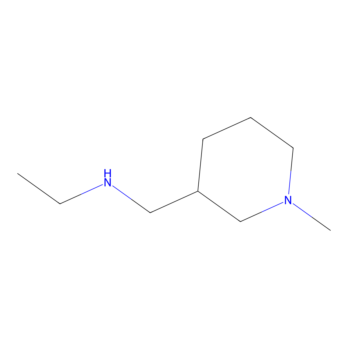 Ethyl-(1-methyl-piperidin-3-ylmethyl)-amine molecular structure, CAS 1247792-71-7