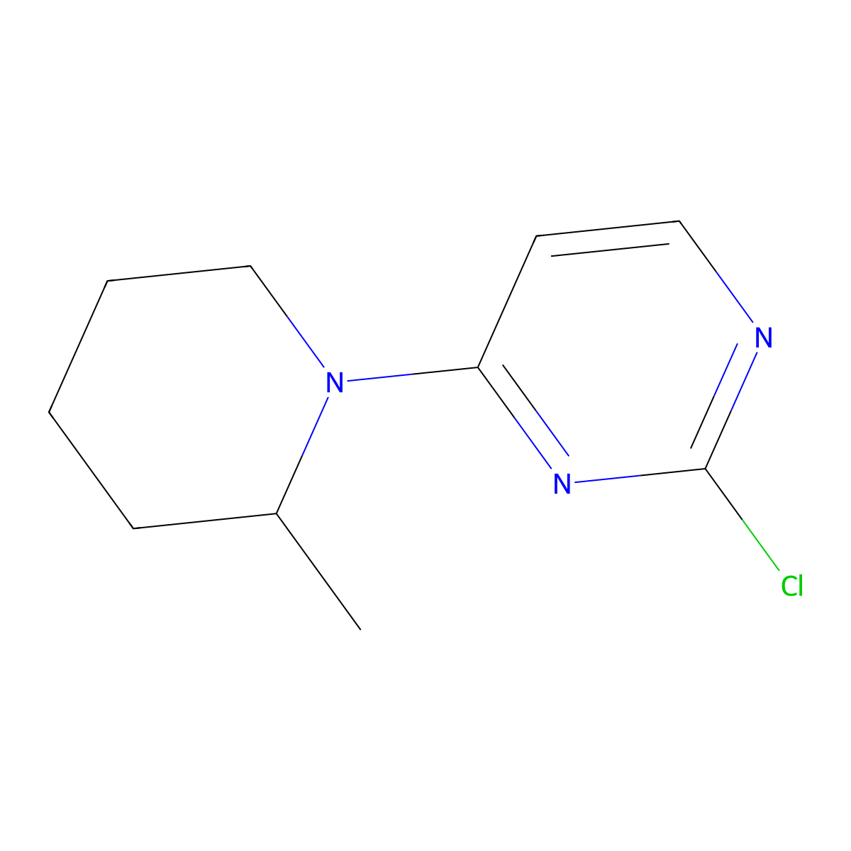 2-Chloro-4-(2-methylpiperidin-1-yl)pyrimidine molecular structure, CAS 1247792-79-5