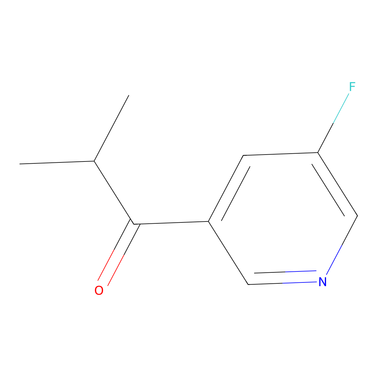 1-(5-Fluoropyridin-3-yl)-2-methylpropan-1-one molecular structure, CAS 1247797-15-4