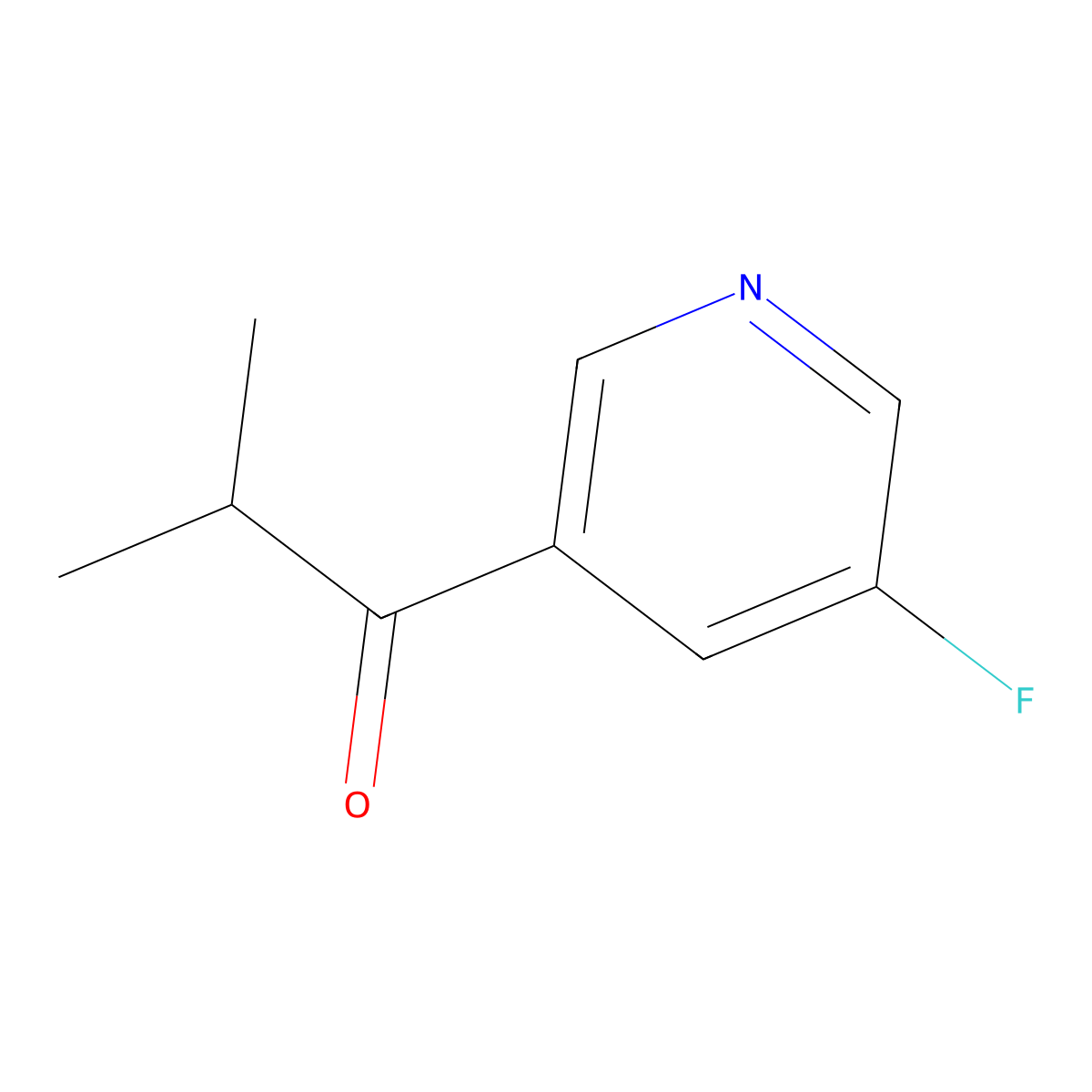 1-(5-Fluoropyridin-3-yl)-2-methylpropan-1-one molecular structure, CAS 1247797-15-4