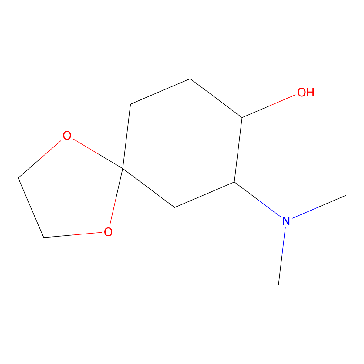 7-(Dimethylamino)-1,4-dioxaspiro[4.5]decan-8-ol molecular structure, CAS 1247799-95-6