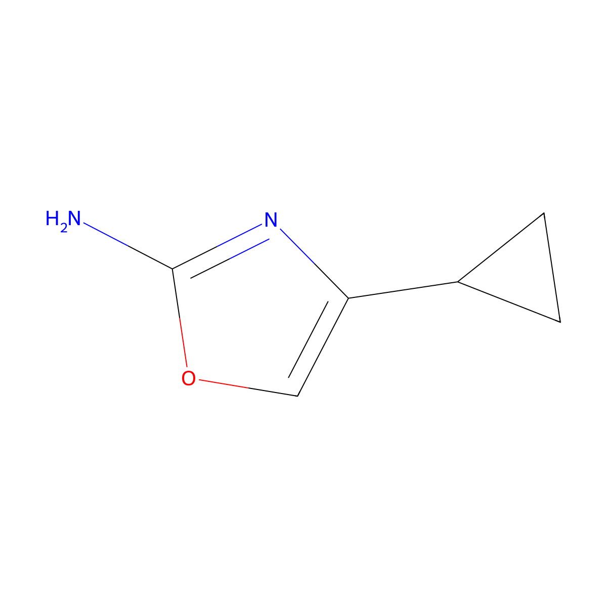 4-Cyclopropyloxazol-2-amine molecular structure, CAS 1247800-35-6