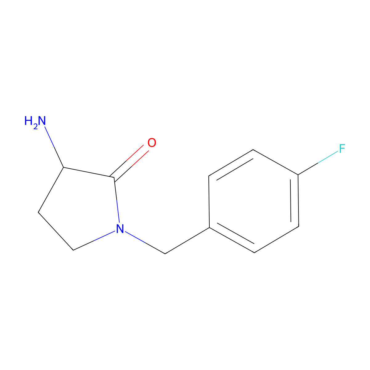 3-Amino-1-((4-fluorophenyl)methyl)pyrrolidin-2-one molecular structure, CAS 1247800-80-1