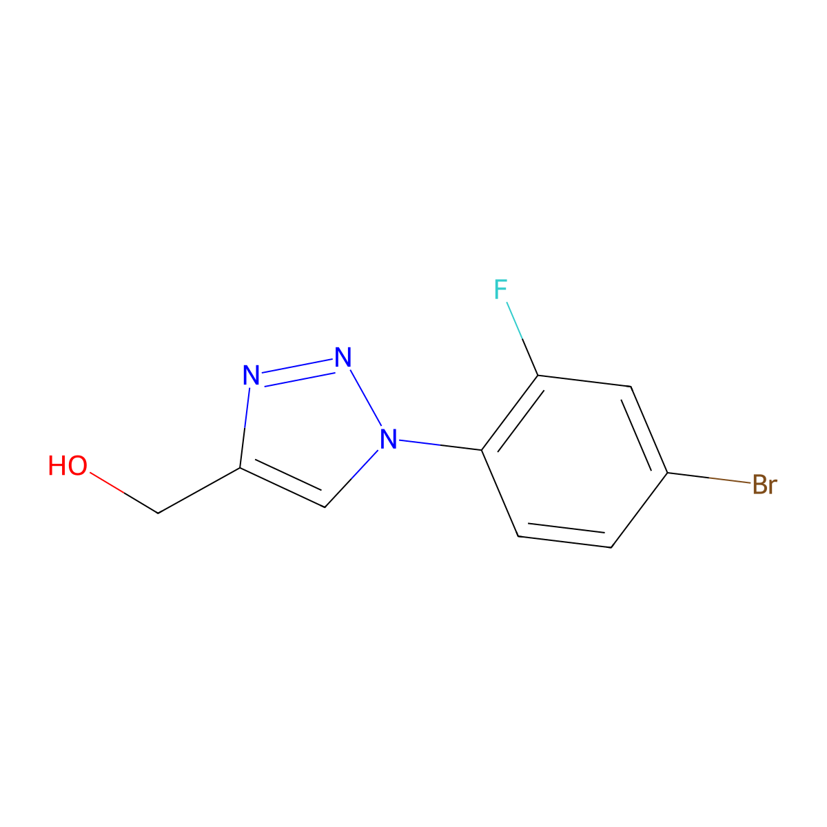 [1-(4-bromo-2-fluorophenyl)-1H-1,2,3-triazol-4-yl]methanol molecular structure, CAS 1247801-56-4