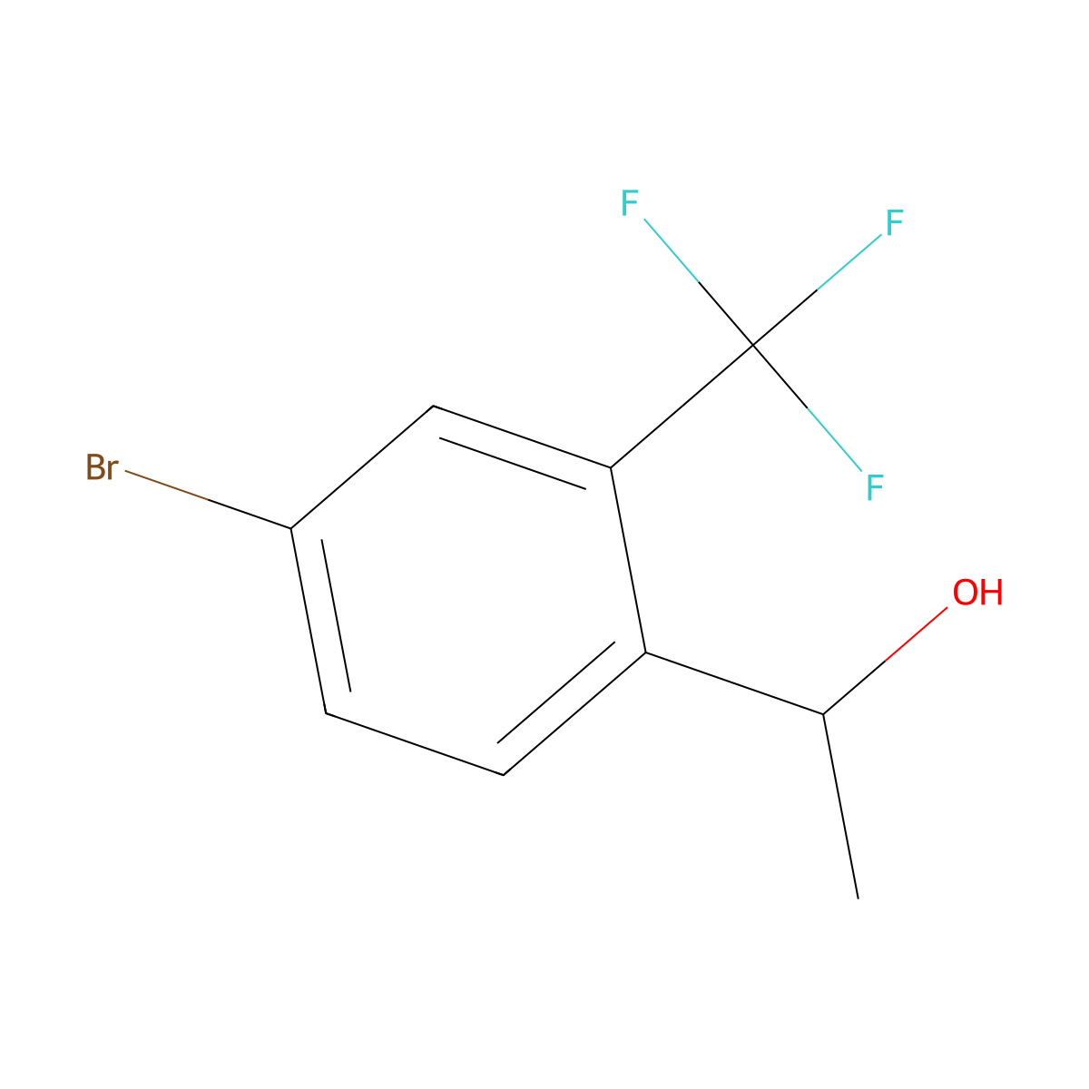 1-(4-Bromo-2-(trifluoromethyl)phenyl)ethanol molecular structure, CAS 1247802-59-0