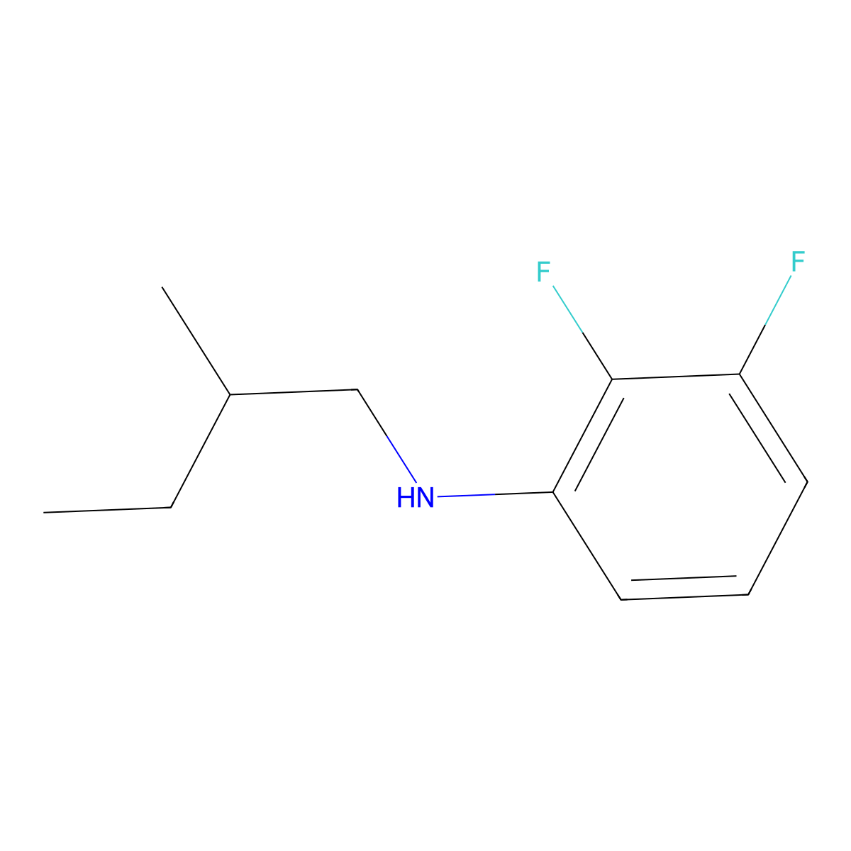 2,3-difluoro-N-(2-methylbutyl)aniline molecular structure, CAS 1247802-68-1