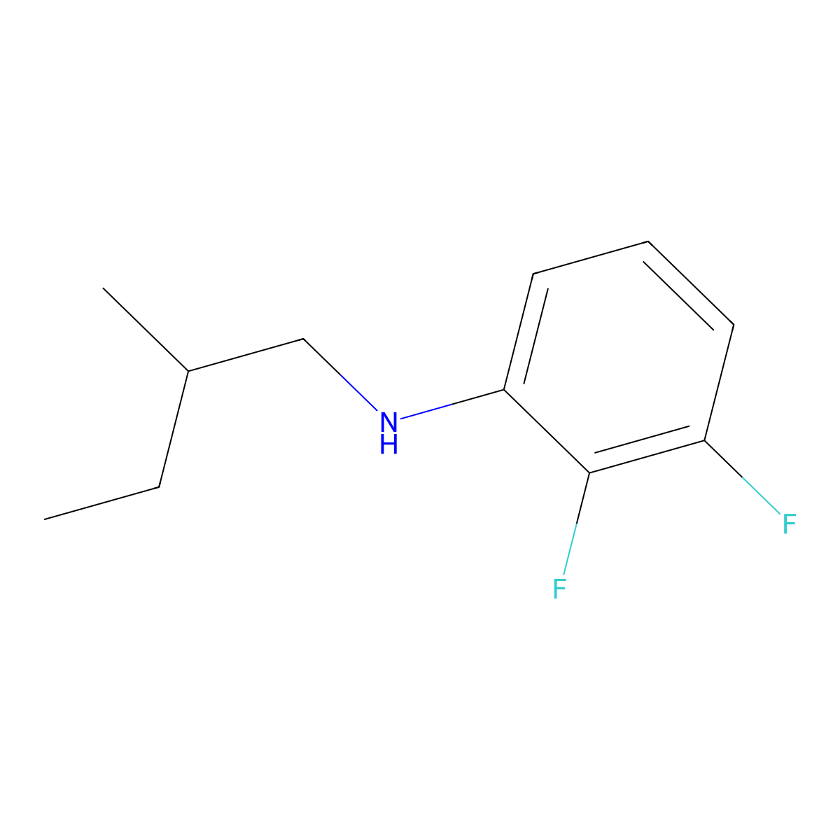 2,3-difluoro-N-(2-methylbutyl)aniline molecular structure, CAS 1247802-68-1