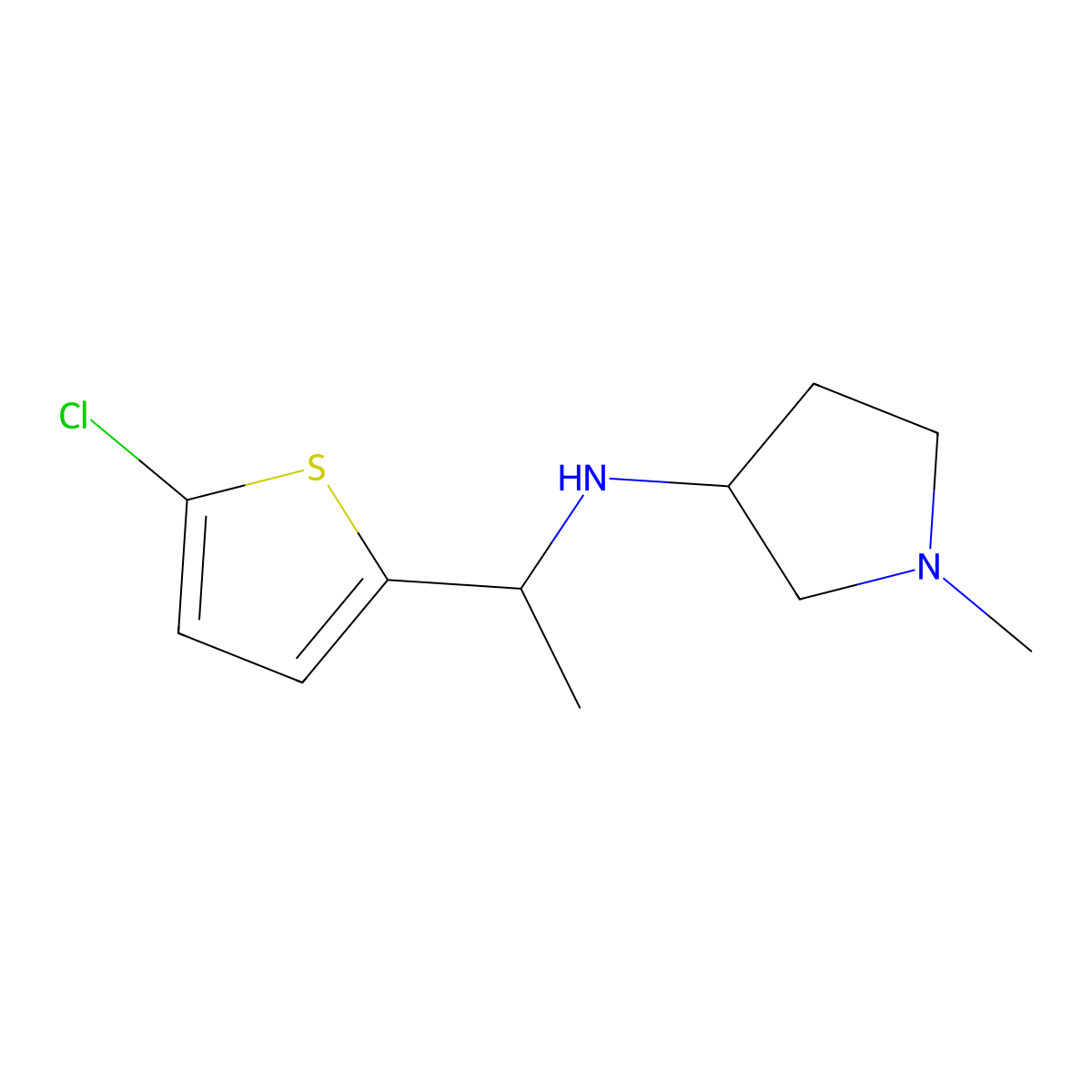 N-[1-(5-chlorothiophen-2-yl)ethyl]-1-methylpyrrolidin-3-amine molecular structure, CAS 1247803-03-7