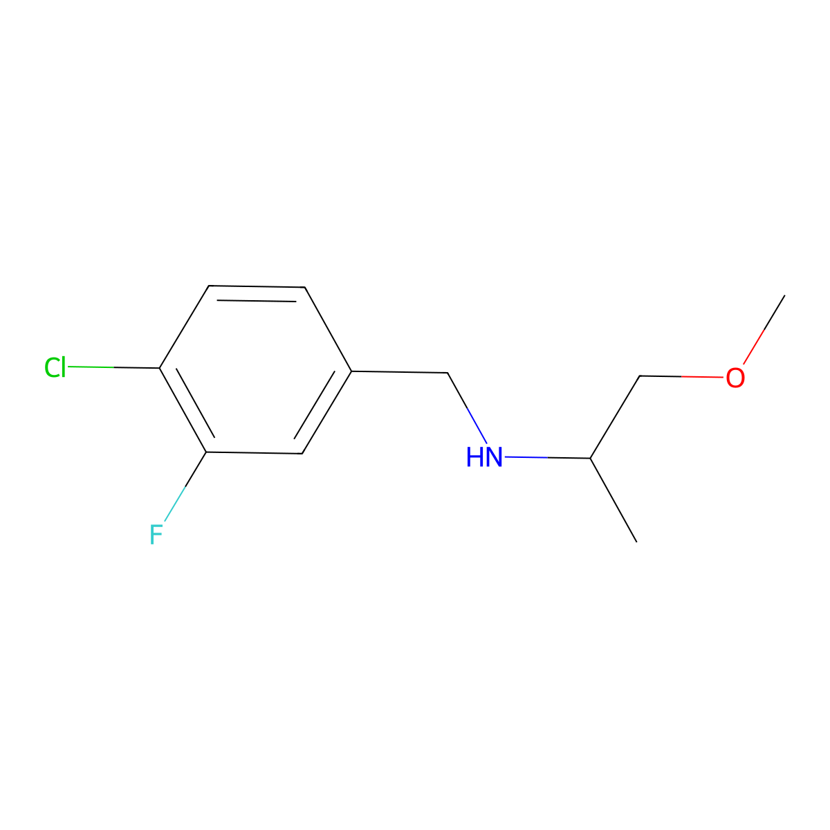 [(4-Chloro-3-fluorophenyl)methyl](1-methoxypropan-2-yl)amine molecular structure, CAS 1247808-75-8