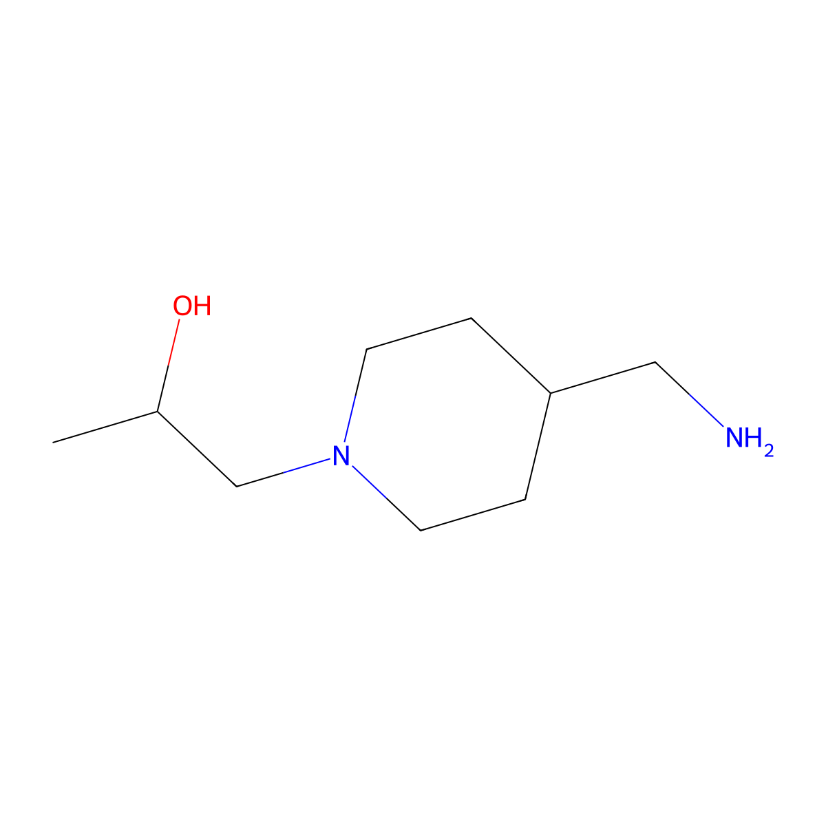 1-[4-(Aminomethyl)piperidin-1-yl]propan-2-ol molecular structure, CAS 1247810-16-7
