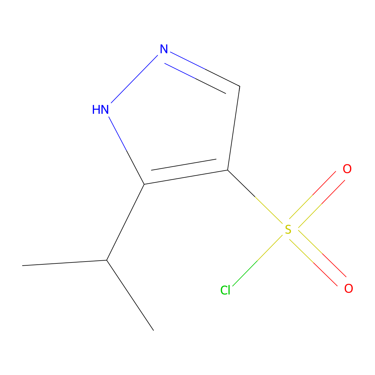 3-(1-Methylethyl)-1H-pyrazole-4-sulfonyl chloride molecular structure, CAS 1247810-30-5