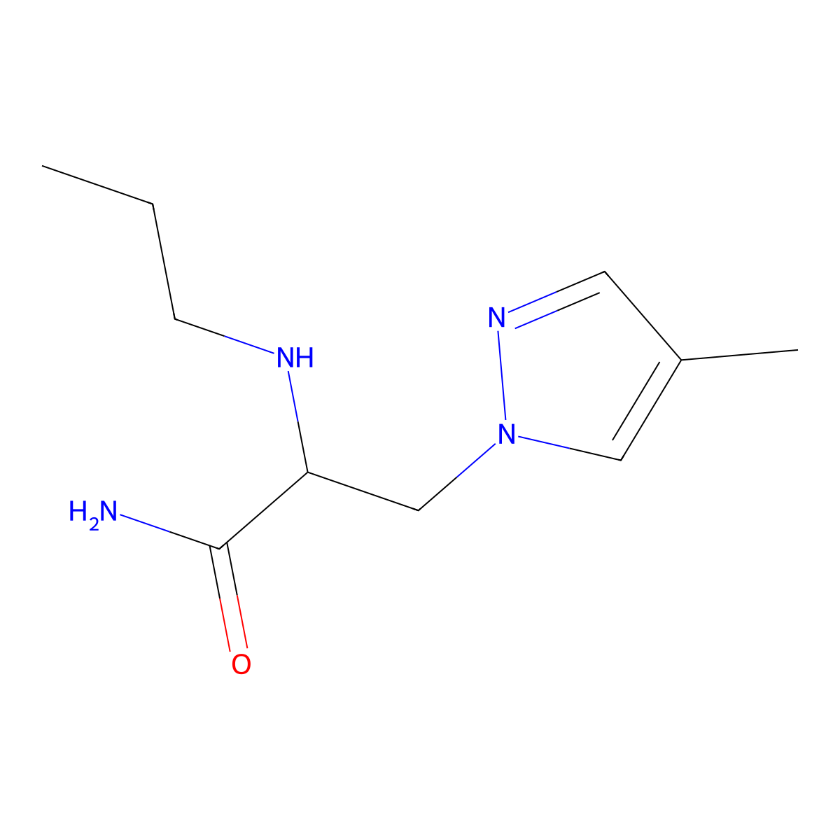 3-(4-Methyl-1h-pyrazol-1-yl)-2-(propylamino)propanamide molecular structure, CAS 1247812-75-4